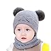 SIFANGPING Chapeaux pour enfants Filles et garçons Ensembles bonnets et écharpes pour bébé Bavoirs d'hiver Coiffures et écharpes