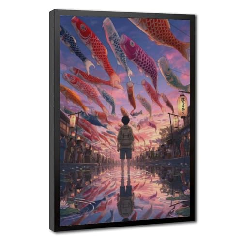 Poster paysage japonais coucher de soleil pour zenifier votre chambre