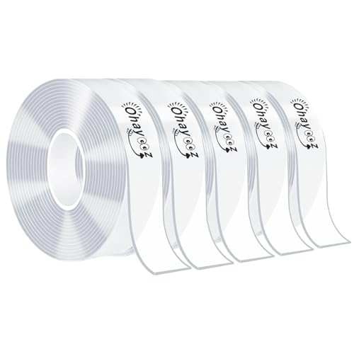 Extra Strong Double Sided Tape Heavy Duty Removable 10FT, Clear Sticky Adhesive Nano Tape Tough Washable Waterproof Mounting Tap