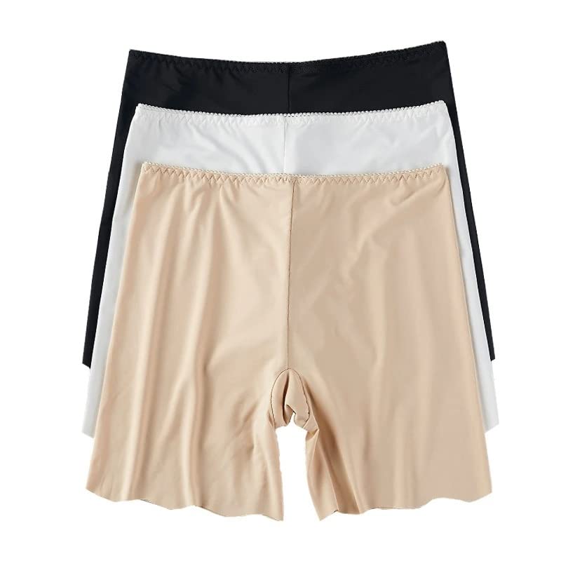 Bragas de nailon adelgazantes tipo short, pack de 3 pantalones cortos de seguridad sin costuras 4