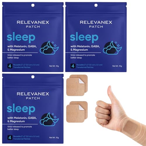 Sleep Transdermal Patches for Adults | Easy to Apply Extra Strength Sleep Patches for Men & Women | Refreshing & Long Lasting Night Comfort with all Natural Melatonin | GABA | Magnesium (Pack of 3)