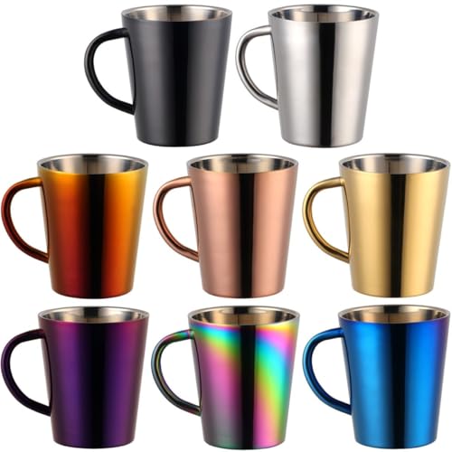 Kivivaka Vaso aislado de acero inoxidable de 300 ml, taza de vacío de doble pared que mantiene el calor y el frío, inastillable, ligero, para viajes, camping, hogar
