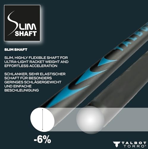Talbot-Torro Badmintonschläger Isoforce 1011, 100% Carbon4, ultraleichte 80g Gesamtgewicht durch Graphitgriff, Gewinner des Red Dot Design Awards 2018, 439565