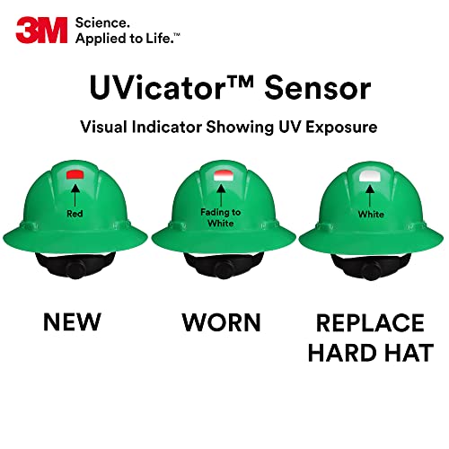 Securefit Hard Hat Securefit H-804Sfr-Uv, Green, Non-Vented Full Brim Style Safety Helmet With Uvicator Sensor, 4-Point Pressure Diffusion Ratchet Suspension, Ansi Z87.1 #TOP4