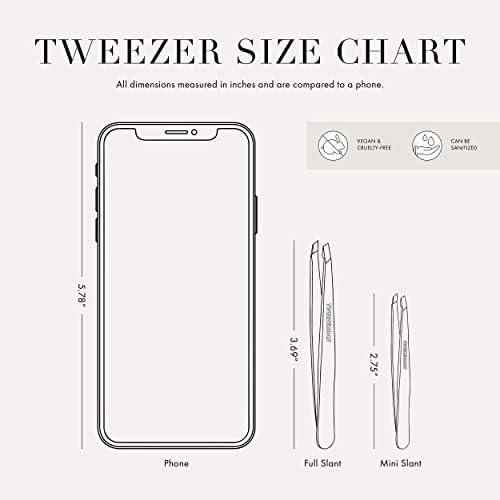 TWEEZERMAN Studio Collection Mini Slant Tweezer mała pęseta, pretty w kolorze różowym, 1 opakowanie (1 x 1 sztuka)