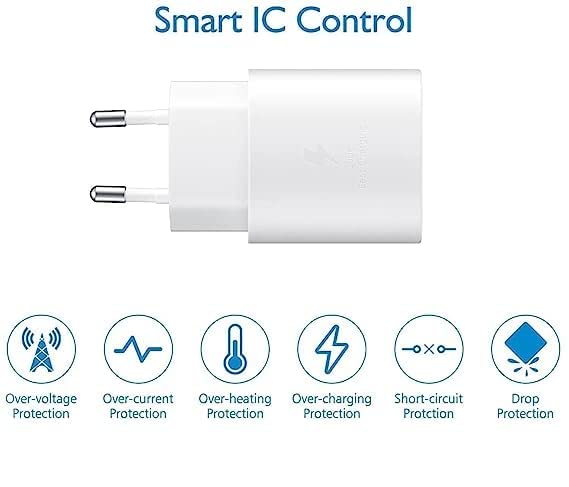 Image of Original Super Fast 25W USB-C Super Fast Charger True 25W Fast Pd Charging Adapter Compatible for Samsung S22 (White)
