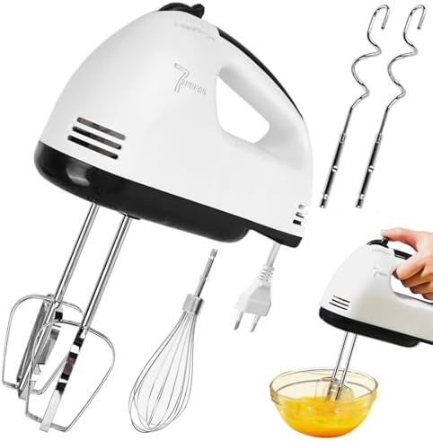 Batteur électrique 500W 5 Vitesses + Turbo – Blanc, Neuf