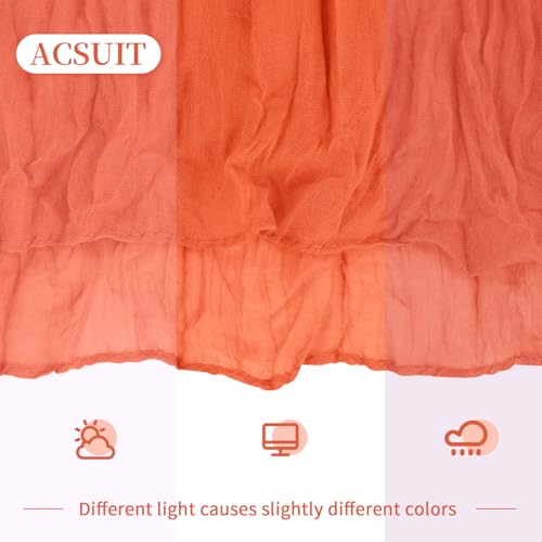 4 Pack Orange Cheesecloth Table Runner 20 x 120 inch Gauze Table Runners 10 FT Long,Semi Sheer Cheese Cloth Fabric Table Runner Bulk for Wedding,Party,Baby Shower,Bridal Shower Decoration by ACSUIT - Image 6