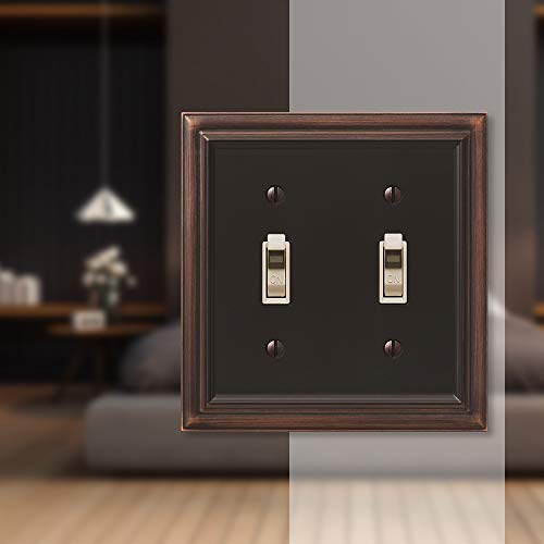 Amerelle 94TTVB Continental Wallplate, 2 Toggle, Cast Metal, Aged Bronze, 1-Pack by AMERELLE - Used condition - Image 2