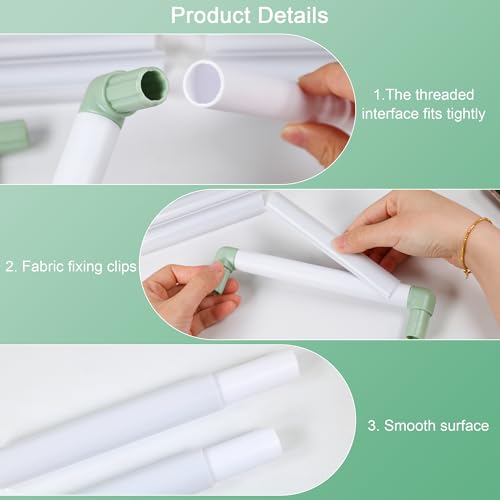 Image of Square Embroidery Cross Stitch Frame Hoops, 8'' + 11'' + 17'' Cross Stitch Scroll Frames, Rectangular Embroidery Snap Frames DIY Sewing Tool for Quilting, Needlepoint, Silk-Painting (Green)