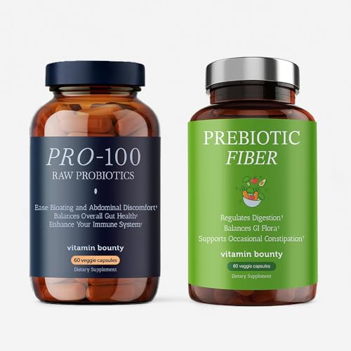 Vitamin Bounty Probiotic Bundle – Pro-100 (100 Billion CFU) + Pro-50 (50 Billion CFU) – 13 Strain High Potency Probiotics for Digestive, Gut & Immune Support – Delayed Release Capsules – Men & Women