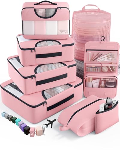 Veken 8 Set Packing Cubes for Travel Essentials, Suitcase Organizer