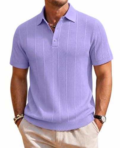 Camiseta polo tejida para hombre J.VER, manga corta, textura suave y transpirable, ideal para uso diario, ocasiones informales de negocios, actividades al aire libre y golf