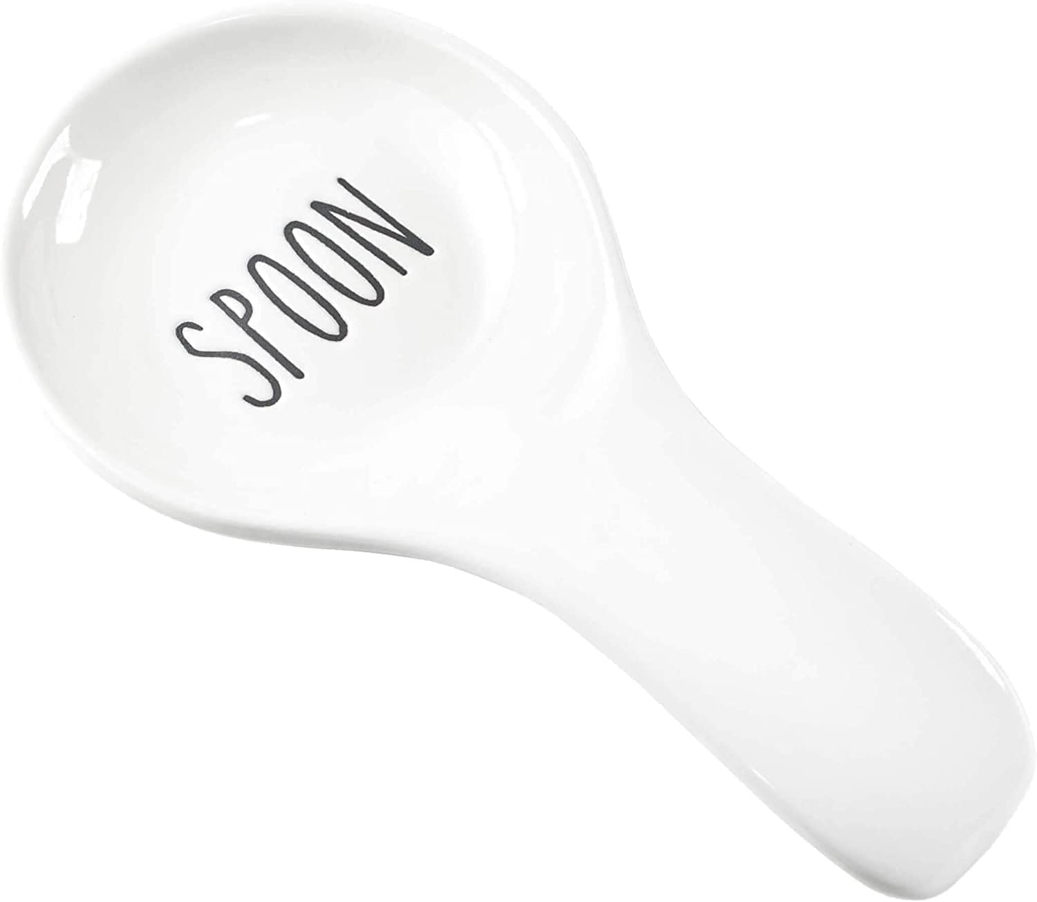 VILIGHT Ceramic Spoon Holder for Stove Top - Farmhouse Kitchen Accessories Decor - Spoon Rest for Kitchen Counter - Gifts for Cooking Lovers - White Ladle Holder