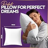 Set of 2-80cm x 80cm Odd Size Hollowfibre Cushion Pads New White Inners Stuffer Square Pillow Insert Sofa Throw Hypoallergenic (Pack of 2 | 32" x 32") - Image 2
