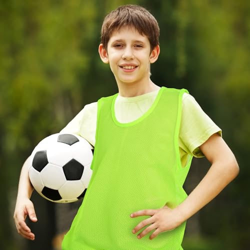 Image of Sintege 12 Pcs Soccer Pinnies Pennies Jersey Scrimmage Vest Sports Practice Jersey Mesh Basketball Vest for Youth Adult Kids