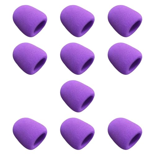 AsrMyjcx 10 piezas Cubierta de micrófono Cubierta de micrófono de micrófono resistente Babrillero espesado para fiestas KTV Broadcasting Singing Discursos, PÚrpura