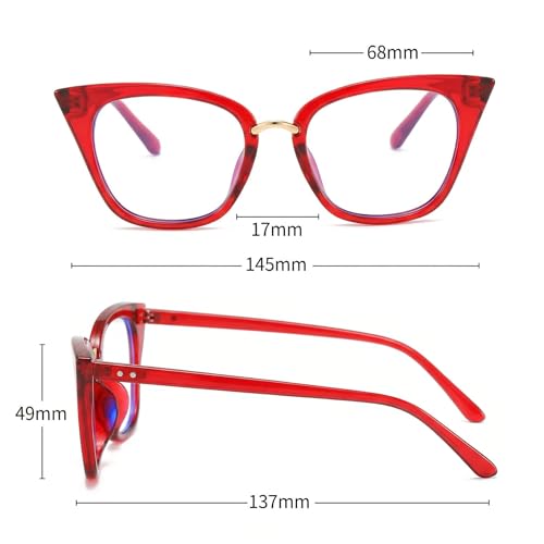 Image of Cat Eye Blue Light Blocking Glasses for Women Men, Anti-fatigue Anti UV Ray Computer Gaming Glasses