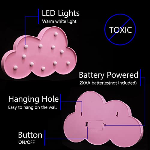 LED Nube Decorativa Luz de Noche Colgante Rosa miniatura 7