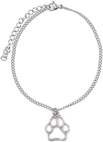 7.5” - 9.5” Stainless Steel Ankle Bracelet Canine Pooch Pup Beloved Companion Four-legged Friend Fur Baby Puppy Paw I Love My Dog Alloy Puppy Paw 53A image 2