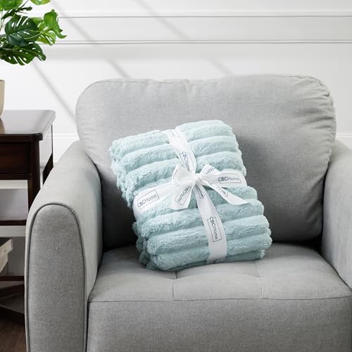 CBCHome Jumbo Plush Ribbed Twin Extra Long College Dorm Bed Blanket - Super Soft, Fluffy Back to School Essentials for Girls Guys Teens (Light Gray, Twin/Twin XL 66"x90") by CBCHome - Image 6