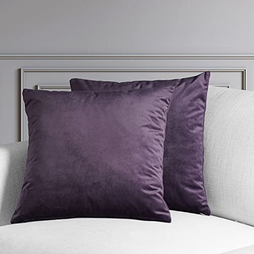 Image of HPD Half Price Drapes Cushion Cover 18 x 18 Heritage Plush Velvet - VPYC-181428-CC18PR - Pair, Omega Purple