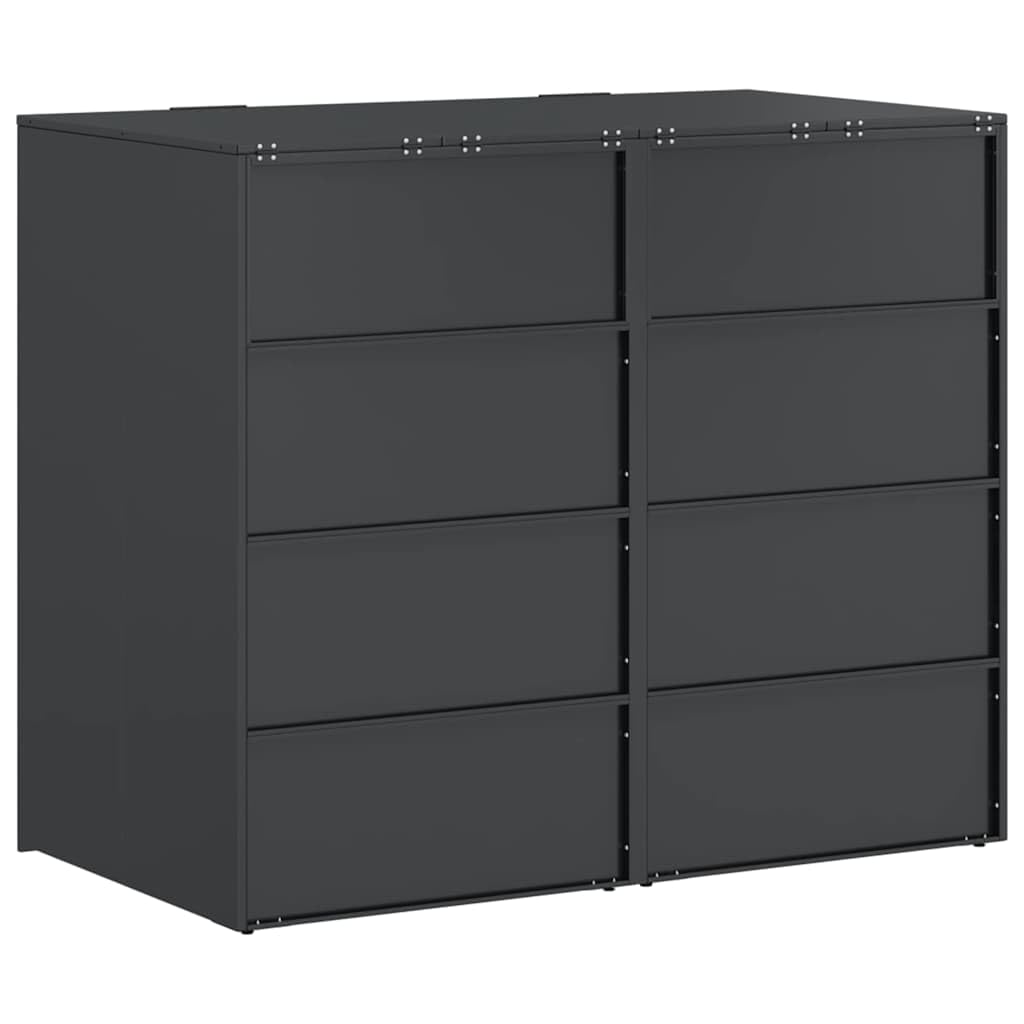 Almacenamiento de Cubos Wheelie para 3 Cubos Antracita Acero,Casa y jardín,Productos del hogar,Accesorios para contenedores de residuos,Soportes para contenedores de residuos,50.4kg-3394768