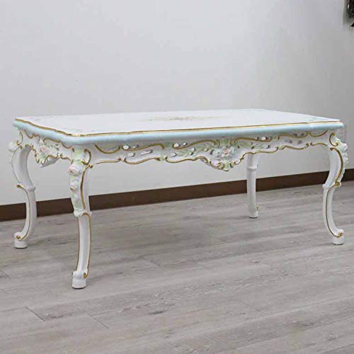Amazon.co.jp: ロココ調 リビングテーブル 120cm ハンドペイント
