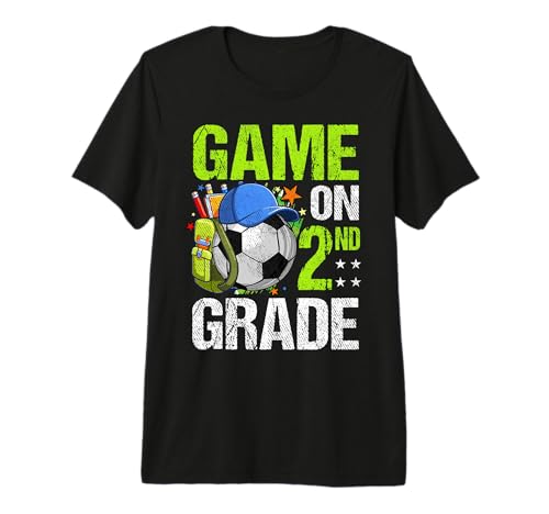 Game On 2nd Grade Soccer Back to School Boy Girl Kids Gift Premium Tri-Blend T-Shirt