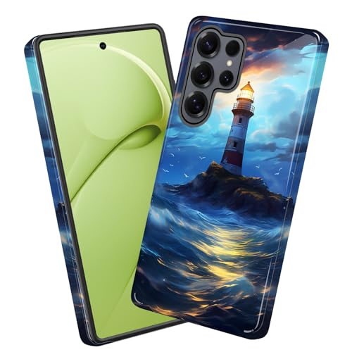 wiaekosef for Galaxy S26 Ultra Case,Heavy Duty Dual Layer Hard PC & Soft Silicone Rugged Bumper Shockproof Protective Case for Samsung Galaxy S26 Ultra 6.9 inch 2026,Lighthouse in Storm