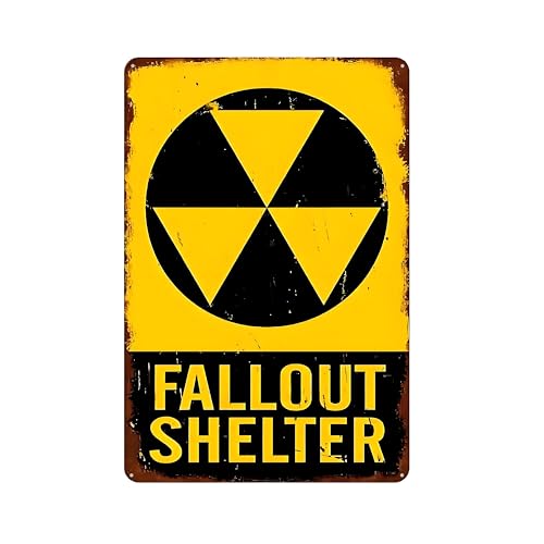 Fallout Shelter Sign – 8x12 Inch Aluminum Retro Metal Tin Sign, Funny Wall Decor For Home, Bar,...