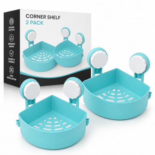 Image of 2 Pcs Bathroom Organizer, Self Adhesive Bathroom Shelf, Shampoo Holder for Bathroom, Washroom Storage Organizer, Bathroom Rack for Wall, No Drill Wall Shelves, Bathroom Corner Shelves (2, Medium)