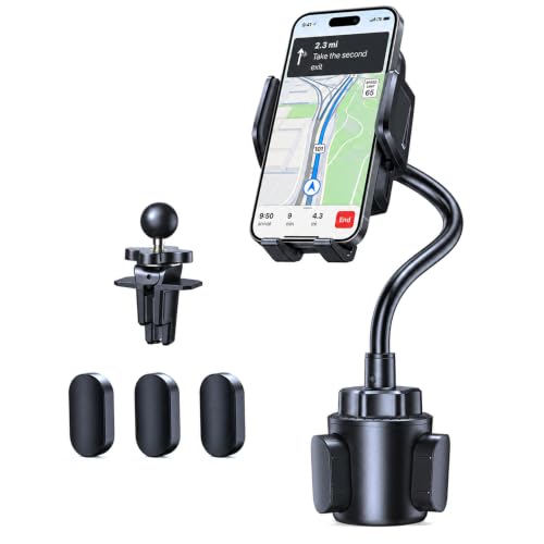 TECKNET Cup Holder Phone Mount,Dual-Mode Fixation System