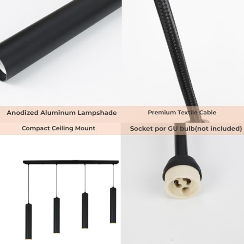 Lámpara lineal para comedor con cables regulables que solucionan techos altos 5