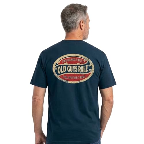 OLD GUYS RULE Men's Graphic T-Shirt, The Older I Get, The Better I was - Gift for Dad, Grandpa, Husband, Father's Day, Birthday, Holiday - Funny Novelty Tee for Jokesters (Navy, Large)