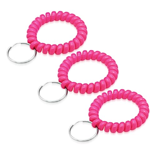 Image of TENOC Spiral Coil Keychain, Anti-lost Key Chain Holder Lanyard Cord for Sauna Outdoor Sports and Gym Pool