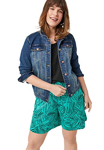 Ellos Women's Plus Size Flowy Shorts - 26/28, Black #TOP3