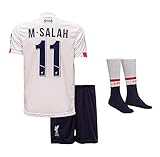 Liverpool M.Salah 2019-20 Auswärts Trikot und Shorts Kinder und Jugend Größe (128-5-6 Jahre, Auswärts)
