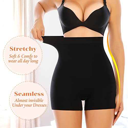 Womens Seamless Shaping Boyshorts Panties Tummy Control Underwear Slimming Shapewear Shorts(Black-High Waisted,X-Large) #TOP2