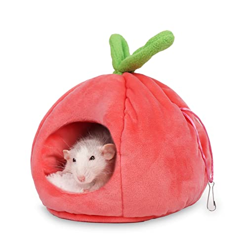 Pet Hideout House - Rat Beds Small Animal Washable Cage Accessories - Hamster Syrian Hideout Sugar Glider Hammock for Dwarf Hamsters Squirrel Chipmunks - Pink
