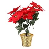 Veemoon Ramo de Flores Artificiales de Pascua en Maceta de Navidad, tamaño decoración de Navidad, hogar, Oficina Conmemorativa