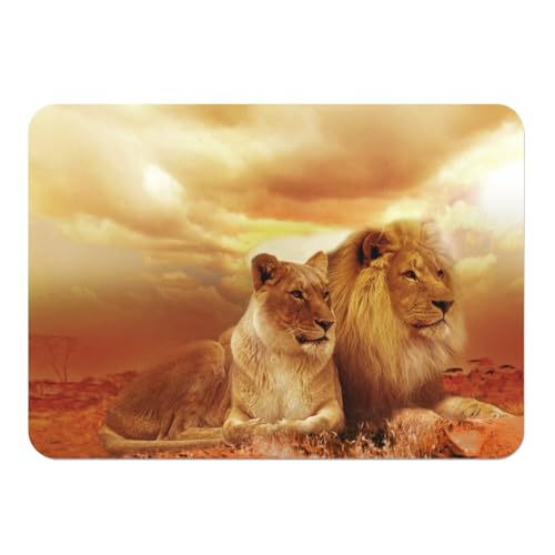 Sets de table soleil levant couple de lions avec dessous en liège souple