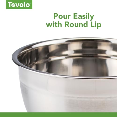 image for Tovolo Stainless Steel Mixing Bowls, 1.5 Qt - Metal Nesting Mixing Bow