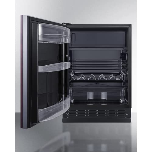 Summit CT66BK2SSRSIFLHD 24” Wide Adjustable Under Counter Refrigerator-Freezer 4.9 cu.ft. with Panel-Ready Door (Panel Not Included) Automatic Defrost Operation, Black Interior (Panel Ready-LHD) on Fridge.com