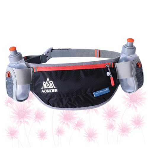 INOOMP 1 Peça Bolsa De Cintura Preta Para Pesca Cinto Bolsa Esportiva Tela Bolso Para Garrafa De Águ