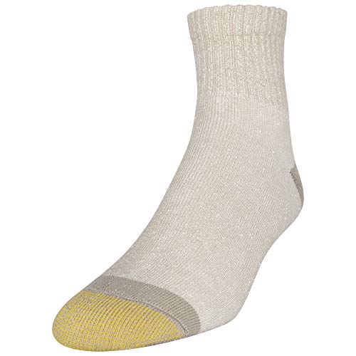 Goldtoe Men's 656P Cotton Ankle Athletic Socks, Multipairs, Khaki/Olive/Black/New Navy/Red/Brown Heather (6-Pairs), Large #TOP1