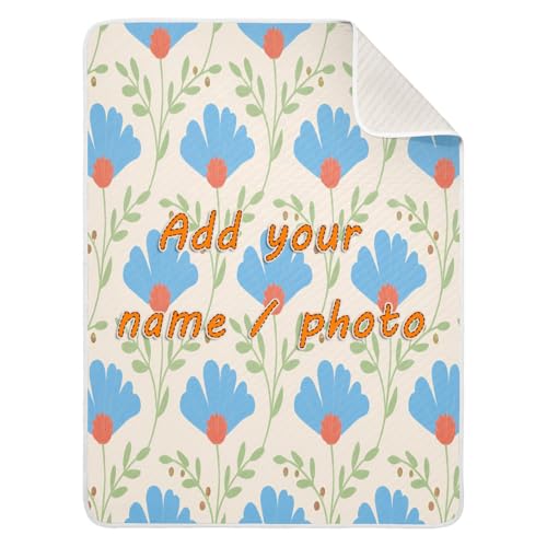 Custom Lovely Daisy Flowers Blanket for Babies Soft customised Picture Baby Blanket with Name for Newborns, Infants, & Toddlers 30x40in Regalos para Baby Shower de ni?a
