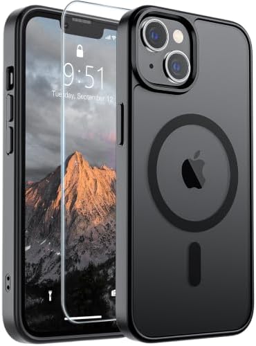 SUPFINE Magnetic for iPhone 14 Plus Case/iPhone 15 Plus Case Black