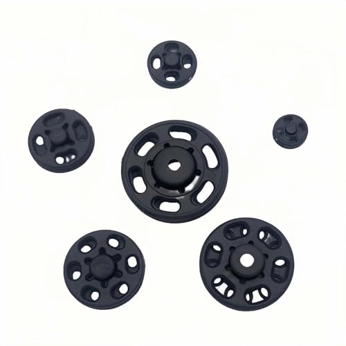 1 Box/15 Set Invisible Small Plastic Snap Buttons Sew-on Snap Buttons Press Button for Sewing Clothing (Black, 11.5mm)