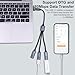 Danfetsoy USB C Splitter 1 in 3 Out Cable, USB C Y Splitter 1 Male to 3 Female Charging Cable & Type A Male to Type C Female Adapter Extension Converter for Laptop, MacBook, Phone, Hard Drive, 25cm